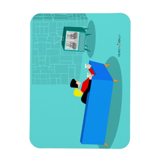 レトロゲイ対視聴TVフレキシブルフォトマグネット マグネット (縦)