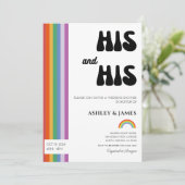 レトロゲイ結婚のカップルが彼と彼のLGBTQをシャワー 招待状 (スタンド正面)