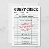 レトロゲストチェックエンパーティーバチェロレッテウィークエンド 招待状 (正面)