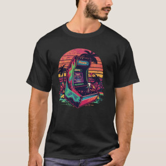 レトロゲーマーな雰囲気 – ビンテージ アーケード ネオンTシャツ Tシャツ