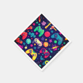 レトロゲーマーアーケードバースデーパーティーナプキンス スタンダードカクテルナプキン (角)