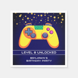 レトロゲーマーアーケードバースデーパーティー スタンダードカクテルナプキン