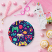 レトロゲーマーアーケードバースデーパーティー ペーパープレート (パーティー)