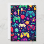 レトロゲーマーアーケード誕生日パーティー招待状 招待状 (裏面)