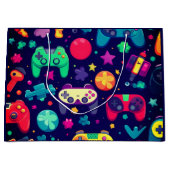 レトロゲーマーアーケード誕生日 ラージペーパーバッグ (正面)