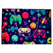 レトロゲーマーアーケード誕生日 ラージペーパーバッグ (裏面)