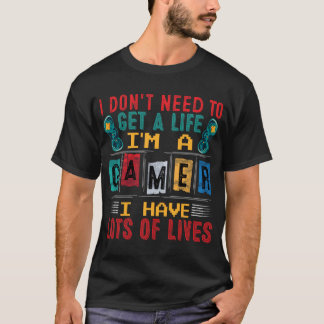 レトロゲーマーアート – ヴィンテージゲーミングコントローラー Tシャツ