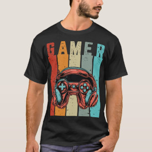 レトロゲーマーアート – ヴィンテージゲーミングコントローラー Tシャツ