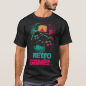 レトロゲーマーゲームコンソール90sキッドヴィンテージビデオ tシャツ (正面)