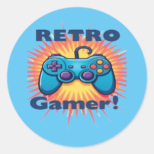 レトロゲーマーコントローラデザインクラシック(Gaming) ラウンドシール