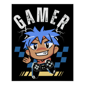 レトロゲーマーコントローラビデオゲーム ポスター