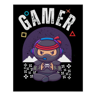 レトロゲーマーコントローラビデオゲーム ポスター