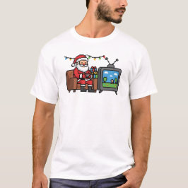 レトロゲーマーサンタピクセルクリスマス Tシャツ