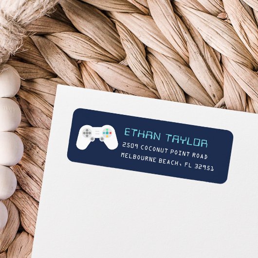 レトロゲーマーテーマキッズ差出人住所 ラベル