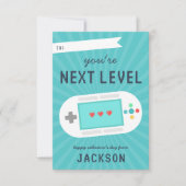 レトロゲーマーテーマクラスルームValentinesデイカード 招待状 (正面)