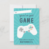 レトロゲーマーテーマクラスルームValentinesデイカード 招待状 (正面)