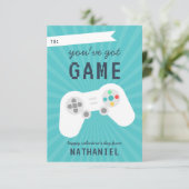 レトロゲーマーテーマクラスルームValentinesデイカード 招待状 (スタンド正面)