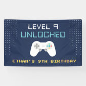 レトロゲーマーテーマ子供の誕生日パーティー 横断幕 (横)