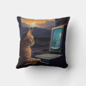 レトロゲーマーネコ | 8ビットピクセルアートゲーム クッション (裏面)