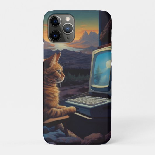 レトロゲーマーネコ | 8ビットピクセルアートゲーム Case-Mate iPhoneケース (裏)
