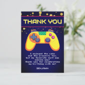 レトロゲーマーバースデーパーティーフラットサンキューカード サンキューカード (スタンド正面)