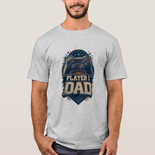 レトロゲーマーパパ プレイヤー1 Tシャツ (正面)