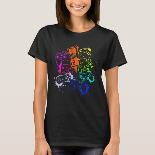 レトロゲーマービデオゲームプレーヤー Tシャツ (正面)