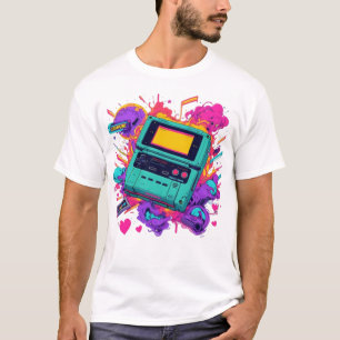 レトロゲーマービベス – 90sネオンアーケードTシャツ Tシャツ