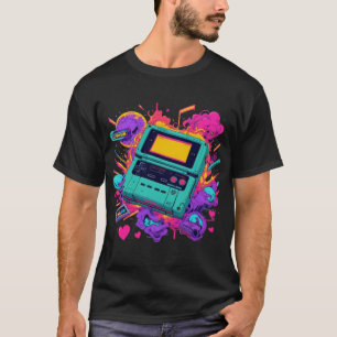 レトロゲーマービベス – 90sネオンアーケードTシャツ Tシャツ