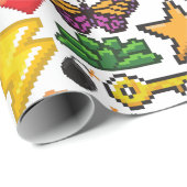 レトロゲーマーピクセルラッピング紙 ラッピングペーパー (ロールコーナー)