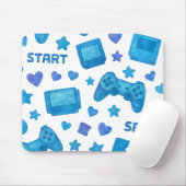 レトロゲーマーマウスパッド – ブルービデオゲームコントローラ マウスパッド (マウス)