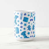 レトロゲーマーマグ – ブルービデオゲームコントローラ コーヒーマグカップ (中央)