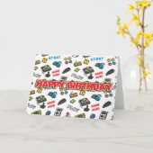 レトロゲーマー誕生日カード カード (黄色い花)