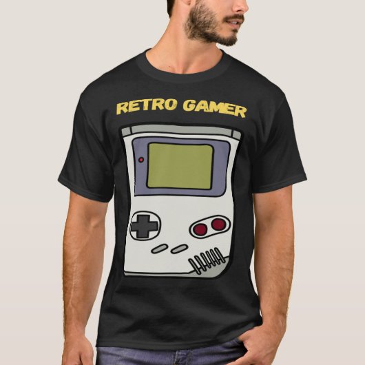 レトロゲーマー1980s 1990sハンドヘルドゲーミングシステムの男性 tシャツ (正面)