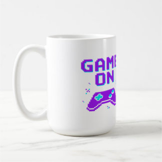 レトロゲーマー ゲームオン ネオンピクセルアート コーヒーマグカップ