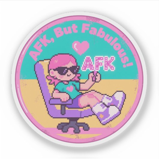 レトロゲーマーAFKラウンジの面白いデザイン シール (正面)