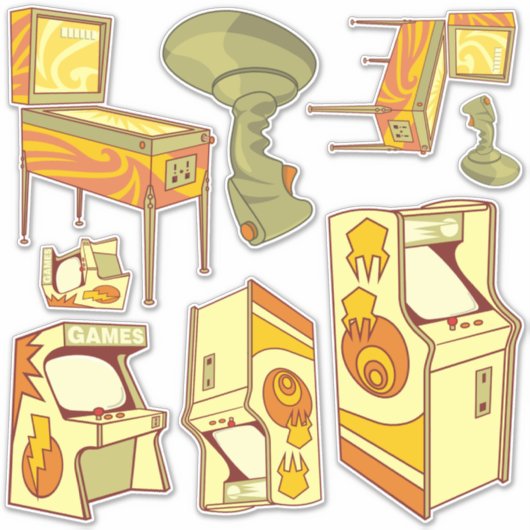 レトロゲーミングアイコンセットシール シール (正面)