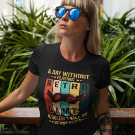 レトロゲームのない日おもしろい – ビデオゲーム Tシャツ