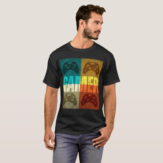 レトロゲームのコントローラー Tシャツ (正面フル)