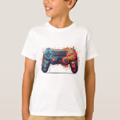レトロゲームのスプラッシュアートグラフィックティー(ゲーマー用) Tシャツ (正面)