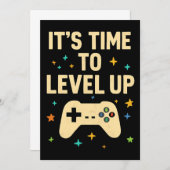 レトロゲームのテーマの招待カード 招待状 (正面/裏面)