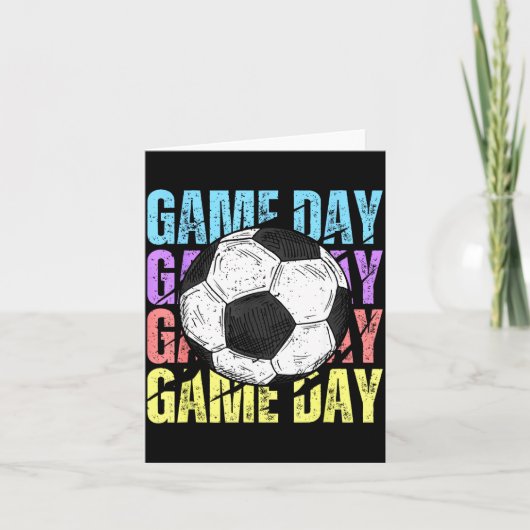レトロゲームの日 サッカー好き ヴィンテージ 母 母の日 カード (正面)