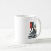 レトロゲームを尊敬するデザイン コーヒーマグカップ (正面右)