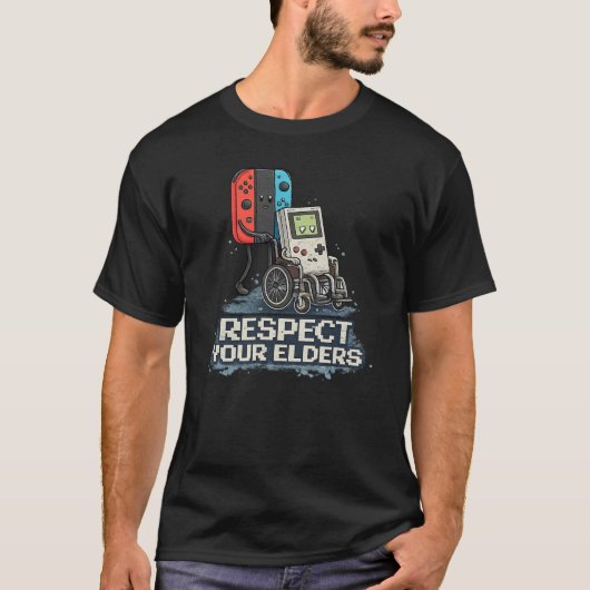 レトロゲームを尊敬するデザイン Tシャツ (正面)