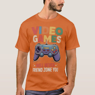 レトロゲームコントローラーとビデオゲームで遊ぶ友達 Tシャツ