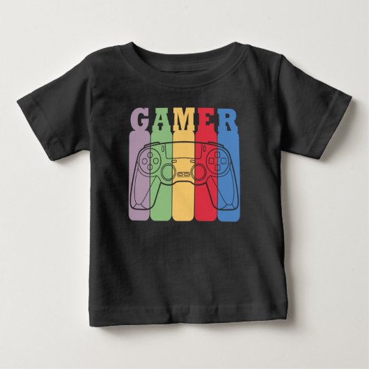 レトロゲームコントローラーデザイン ベビーTシャツ (正面)