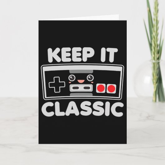 レトロゲームコントローラー 80年代風ユーモア カード (正面)