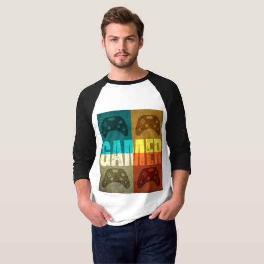 レトロゲームコントローラーTシャツ Tシャツ (正面フル)