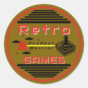 レトロゲームゴールド ラウンドシール