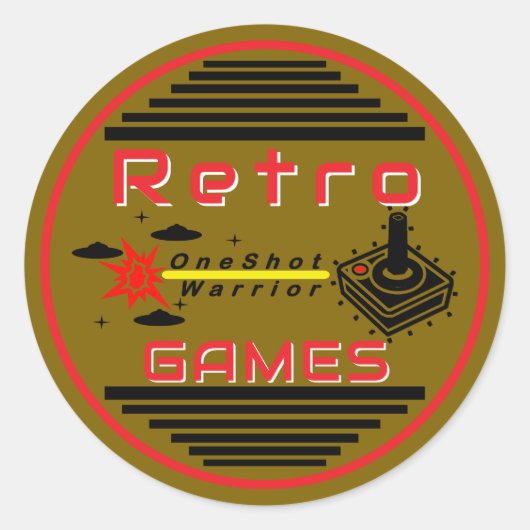 レトロゲームゴールド ラウンドシール (正面)